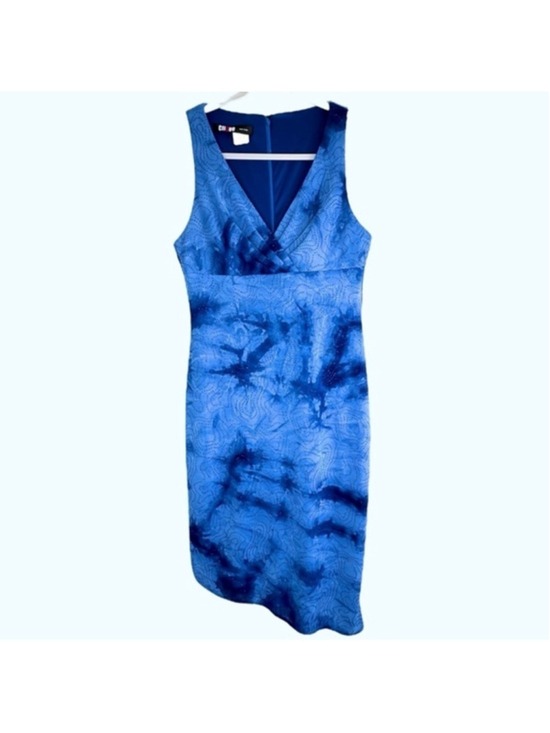 Clique Dresses & Skirts - Clique USA Beaded Dress 10 [S] Asymmetric Hem Blue Rhinestones Wedding Guest